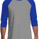Gray Blue Long sleeve baseball T shirt Men's Raglan baseball T-shirt  Pro5