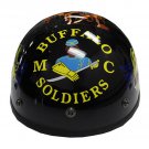 Buffalo Soldier Motorcycle Helmet Open Face US. Army Helmet Black Soldiers