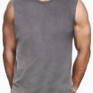 HEATHER GRAY MUSCLE T-SHIRT MENS HEAVY WEIGHT SLEEVELESS MUSCLE T-SHIRT 6PACK
