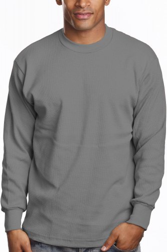 HEAHTER GRAY LONG SLEEVE HEAVY WEIGHT THERMAL T SHIRT LONG SLEEVE THERMAL TEES