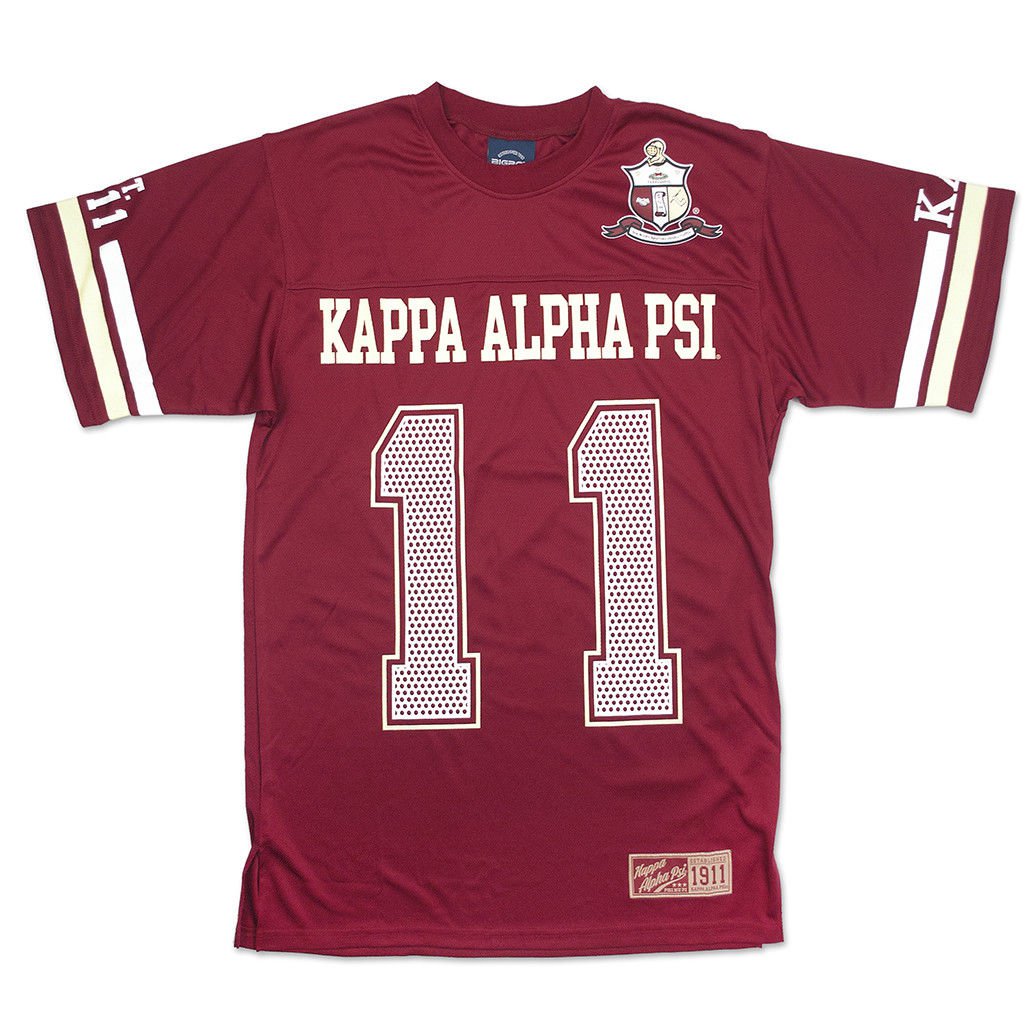 KAPPA ALPHA PSI Fraternity Football Jersey PHI NU PI NUPE Red Crimson ...