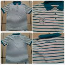 Live Mechanics stipe short sleeve polo shirt Aqua White Stripe Polo shirt  M