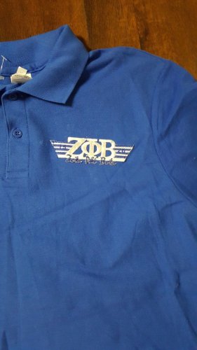 ZETA PHI BETA SORORITY POLO SHIRT Z-PHI-B BLUE SHORT SLEEVE POLO TOP 1920