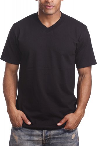 BLACK SHORT SLEEVE V-NECK T SHIRT V- NECK SHORT SLEEVE T SHIRT PRO 5 6PACK