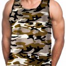 BROWN CAMOUFLAGE TANK TOP T-SHIRT HEAVY WEIGHT TANK TOP T-SHIRT TANK TOP TEE'S