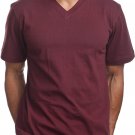 BURGUNDY SHORT SLEEVE V-NECK T SHIRT V- NECK SHORT SLEEVE T SHIRT PRO 5 6PACK