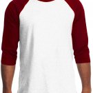 White Burgundy Long sleeve raglan T shirt Men's Raglan baseball T-shirt Pro5