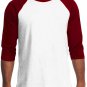 White Burgundy Long sleeve raglan T shirt Men's Raglan baseball T-shirt Pro5