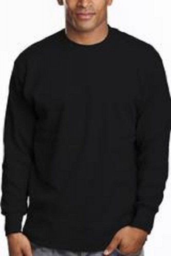 BLACK LONG SLEEVE T SHIRT MENS HEAVY WEIGHT CREW NECK T SHIRT  S-7X 6 PACK