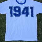 MENS WHITE SHORT SLEEVE YEAR OF 1941 T-SHIRT 1941 LOGO T-SHIRT L