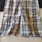 Mens White Black plaid cargo shorts White Black stripe cargo shorts 2XL /40W