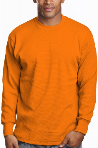 ORANGE LONG SLEEVE HEAVY WEIGHT THERMAL T SHIRT LONG SLEEVE THERMAL TEES