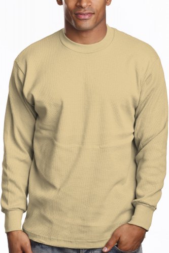 KHAKI LONG SLEEVE HEAVY WEIGHT THERMAL T SHIRT LONG SLEEVE THERMAL TEES