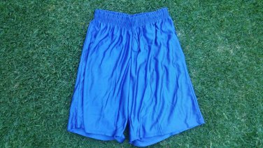 Royal Blue Polyester gym shorts Mens Comfort gym basketball skater shorts SZ L