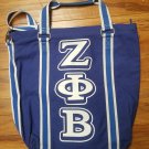 ZETA PHI BETA  SORORITY CANVAS HAND BAG PURSE TOTE GYM BAG SHOULDER BAG