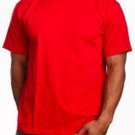 RED SHORT SLEEVE T SHIRT MENS HEAVY WEIGHT CREW NECK T SHIRT  S-7X 6 PACK