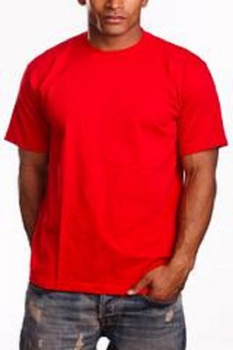 RED SHORT SLEEVE T SHIRT MENS HEAVY WEIGHT CREW NECK T SHIRT  S-7X 6 PACK