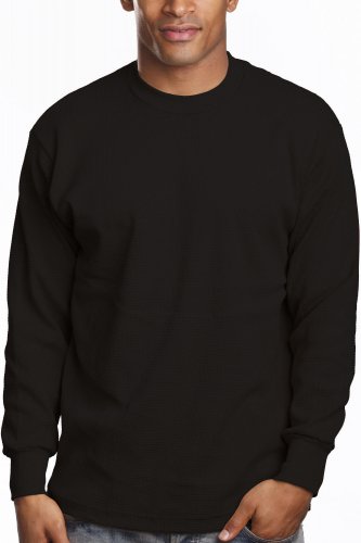 BLACK LONG SLEEVE HEAVY WEIGHT THERMAL T SHIRT LONG SLEEVE THERMAL TEES 6PC