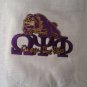 OMEGA PSI PHI FRATERNITY LONG SLEEVE POCKET T-SHIRT WHITE ROUND EXTENDED CURVED