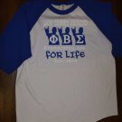 PHI BETA SIGMA FRATERNITY Blue White Raglan T-shirt PHI BETA SIGMA LOGO TEE 2X
