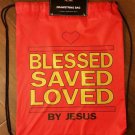 Jesus Christian Drawstring back tote bag Blessed Saved Loved by Jesus backpack