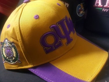 OMEGA PSI PHI FRATERNITY BASEBALL HAT CAP Q-DOG OMEGA GOLD BASEBALL HAT CAP #10