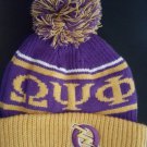 OMEGA PSI PHI PURPLE GOLD BALL BEANIE CAP MENS SKI BEANIE HAT Q- DOG BEANIE #3