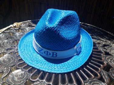 Zeta Phi Beta Sorority Fedora Hat Womens Fedora Cap Hat Sorority Blue Straw Hat