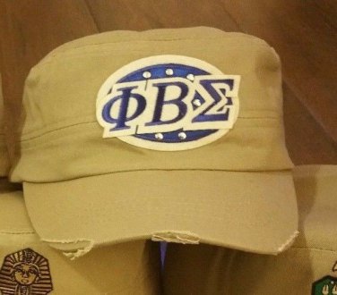 PHI BETA SIGMA FRATERNITY CADET HAT KHAKI MILITARY STYLE HAT GOMAB