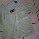 Mint Green White long sleeve button up shirt Dress Casual plaid shirt   L-2XL