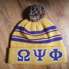 OMEGA PSI PHI PURPLE GOLD BALL BEANIE CAP MENS SKI BEANIE HAT Q- DOG BEANIE #2