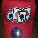 ACE OF SPADES DAD HAT DECK OF CARDS RED BASEBALL HAT GAMBLER CARD HAT CAP