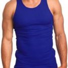 BLUE TANK TOP T-SHIRT LIGHT WEIGHT TANK TOP A-SHIRT SLING TEES S-5 6PC