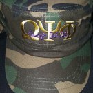 OMEGA PSI PHI CAMOUFLAGE CAP HAT CAMOUFLAGE QUE-DOG MILITARY CADET HAT CAP