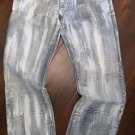 BLUE DENIM JEAN PANTS ARTFUL DODGER WHITE WASH DENIM JEAN PANTS 34Wx32L