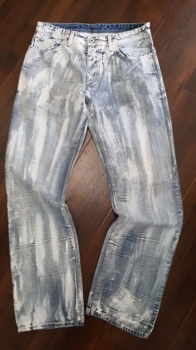 BLUE DENIM JEAN PANTS ARTFUL DODGER WHITE WASH DENIM JEAN PANTS 34Wx32L