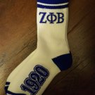 ZETA PHI BETA WHITE SORORITY SOCKS SORORITY SOCK WOMENS TUBE SOCKS SZ 6-11