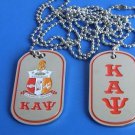 Kappa Alpha Psi  Fraternity Reversible Dog Tag NUPE PHI NU PHI Silver Chain