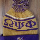 OMEGA PSI PHI PURPLE GOLD BALL BEANIE CAP MENS SKI BEANIE HAT Q- DOG BEANIE #1