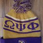 OMEGA PSI PHI PURPLE GOLD BALL BEANIE CAP MENS SKI BEANIE HAT Q- DOG BEANIE #1