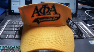 ALPHA PHI ALPHA FRATERNITY SUN VISOR HAT GOLD ICE COLD SUN VISOR 1906