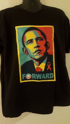 President Barack Obama black short sleeve t-shirt Move Forward Obama Tee XL