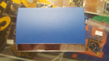ZETA PHI BETA  Engrave Leather Business Card Holder with Magnetic Closure