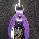 Omega Psi Phi Fraternity Leather Key Chain QUE-DOG Keychain belt clip