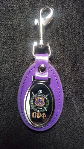 Omega Psi Phi Fraternity Leather Key Chain QUE-DOG Keychain belt clip