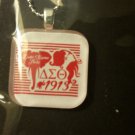 DELTA DIVA SORORITY SILVER PLATED DST 1913 CHAIN CHARM SET OOO-OOP NECKLACE