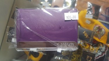 Omega Psi Phi Engrave Leather Business Card Holder with Magnetic Closure