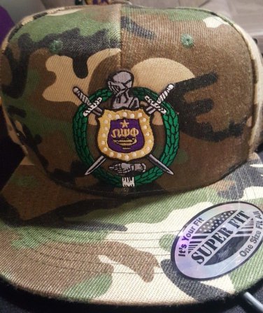 OMEGA PSI PHI CAMOUFLAGE CAP HAT CAMOUFLAGE QUE-DOG BASEBALL HAT CAP 1911