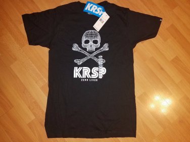 KRSP BLACK SHORT SLEEVE  T-SHIRT SKULL BONES THEME SHORT SLEEVE T-SHIRT SMALL