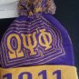 OMEGA PSI PHI PURPLE GOLD BALL BEANIE CAP MENS SKI BEANIE HAT QUE DOG BEANIE HAT